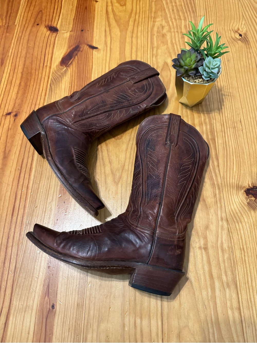 LUCCHESE 1883 Amberle Women's Boots 7 B Cowgirl Western Ranch Cowboy Pull On
